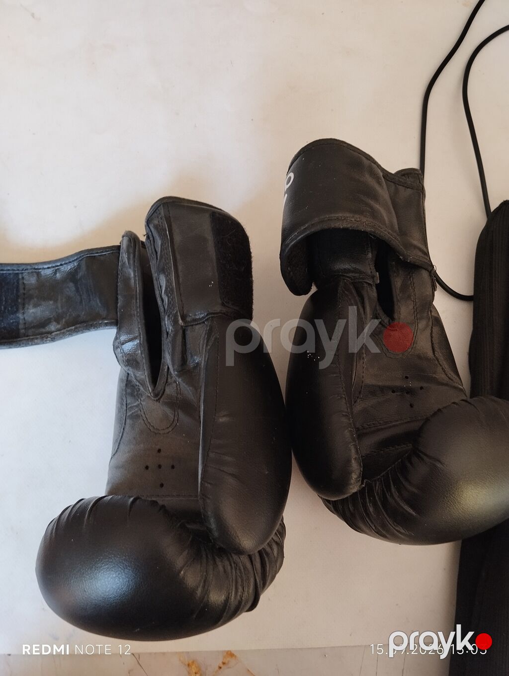 Boks/MMA üçün idman dəsti - Adidas boks əlcəkləri: Qara rəng, Velcro — Döyüş sənətləri, Masazır (4)