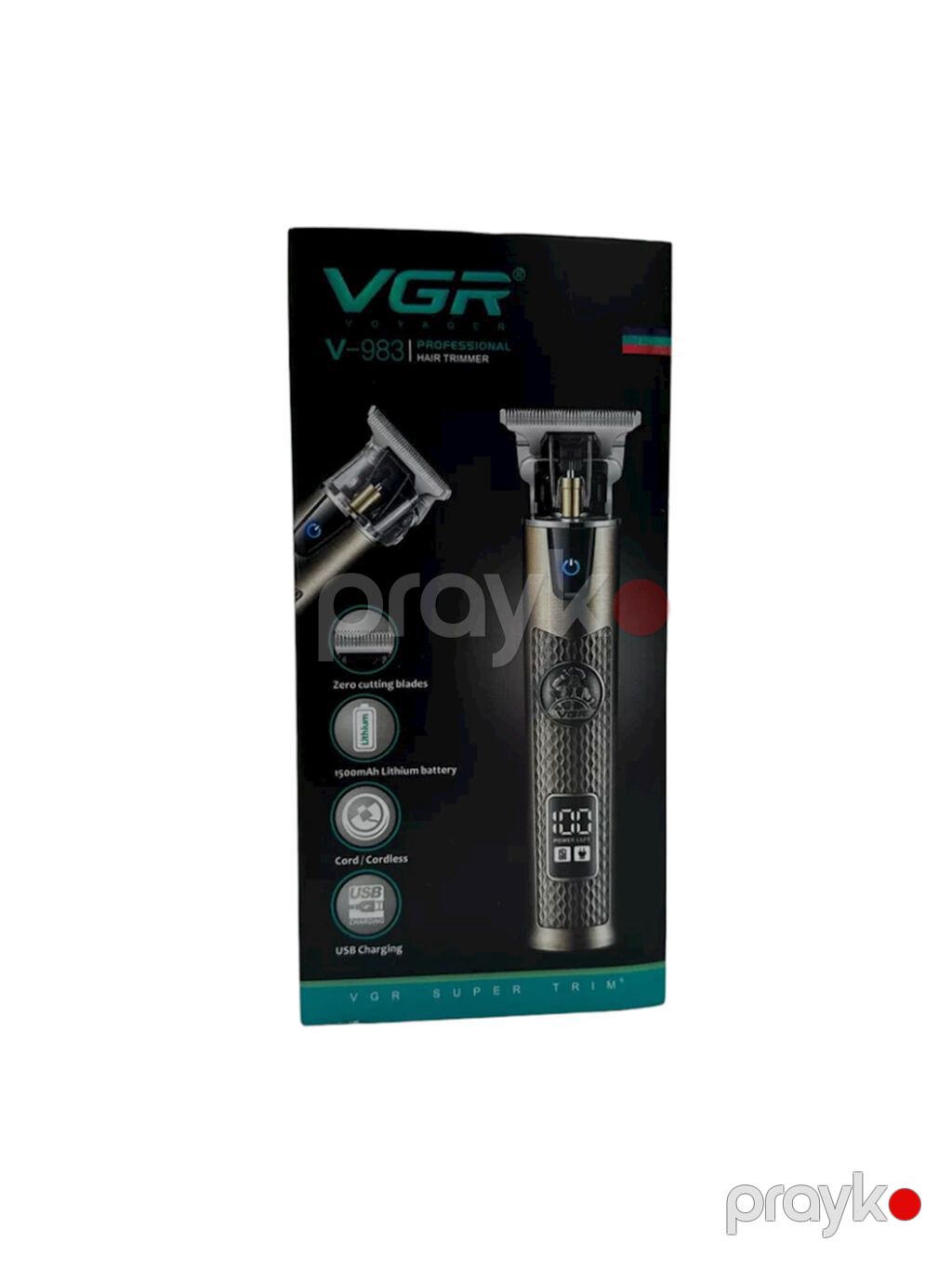 Trimmer VGR 983 - 1500mAh / 200 Dəqiqə / 2 Sürət 6500-7000RPM — Saç kəsmə maşınları, Bakı (4)