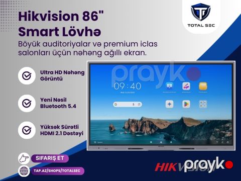 Hikvision 86" 4K İnteraktiv Smart Lövhə (DS-D5A86RB/A3) — Bakı
