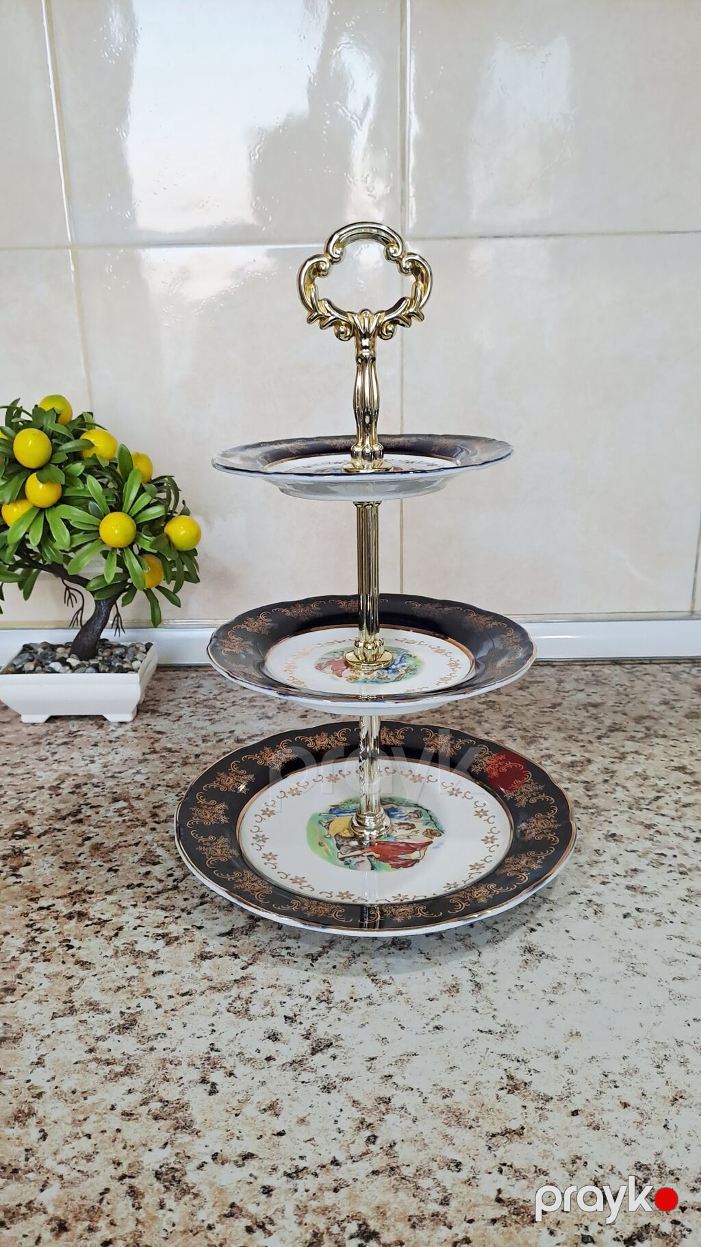 Tort və şiriniyyat qabı, rəng - Göy, Farfor, Çexiya — Süfrə qabı, Bakı (4)