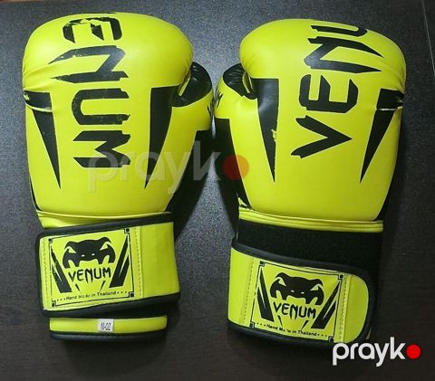 Venum boks əlcəkləri – 10 oz - Rəng: neon sarı/qaranlıq qara detal — Digah