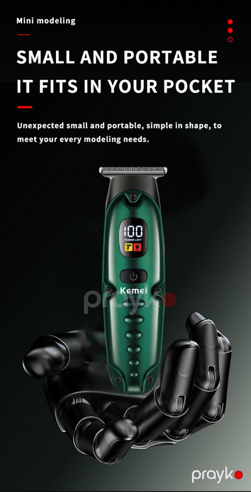 Trimmeı Kemei 2259 - 6500-7000 RPM / 2 Sürətli / 600mAh / 150 Dəqiqə — Saç kəsmə maşınları, Bakı (2)