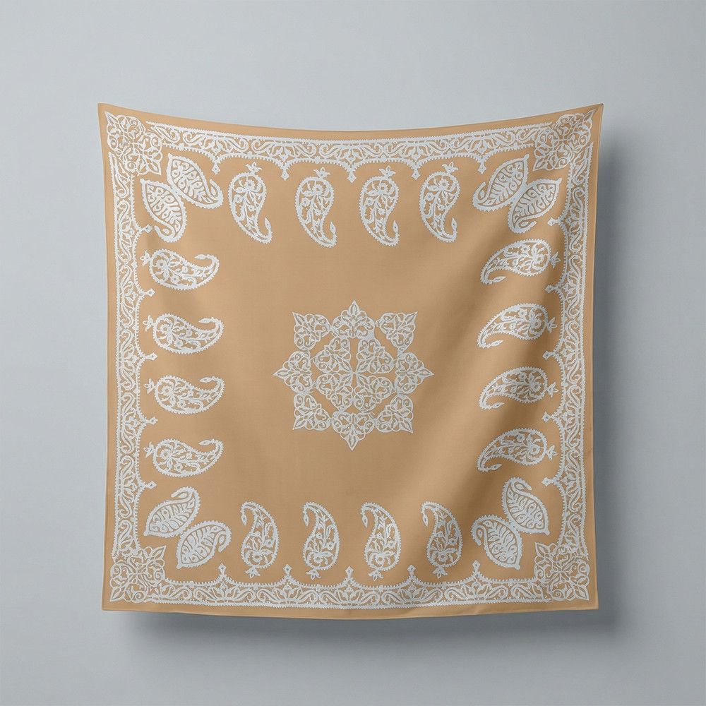 Kəlağayı Süsən S804, ipək, 150x150 sm, narıncı — Mallar, Bakı