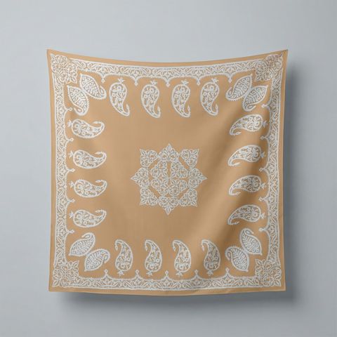 Kəlağayı Süsən S804, ipək, 150x150 sm, narıncı — Bakı