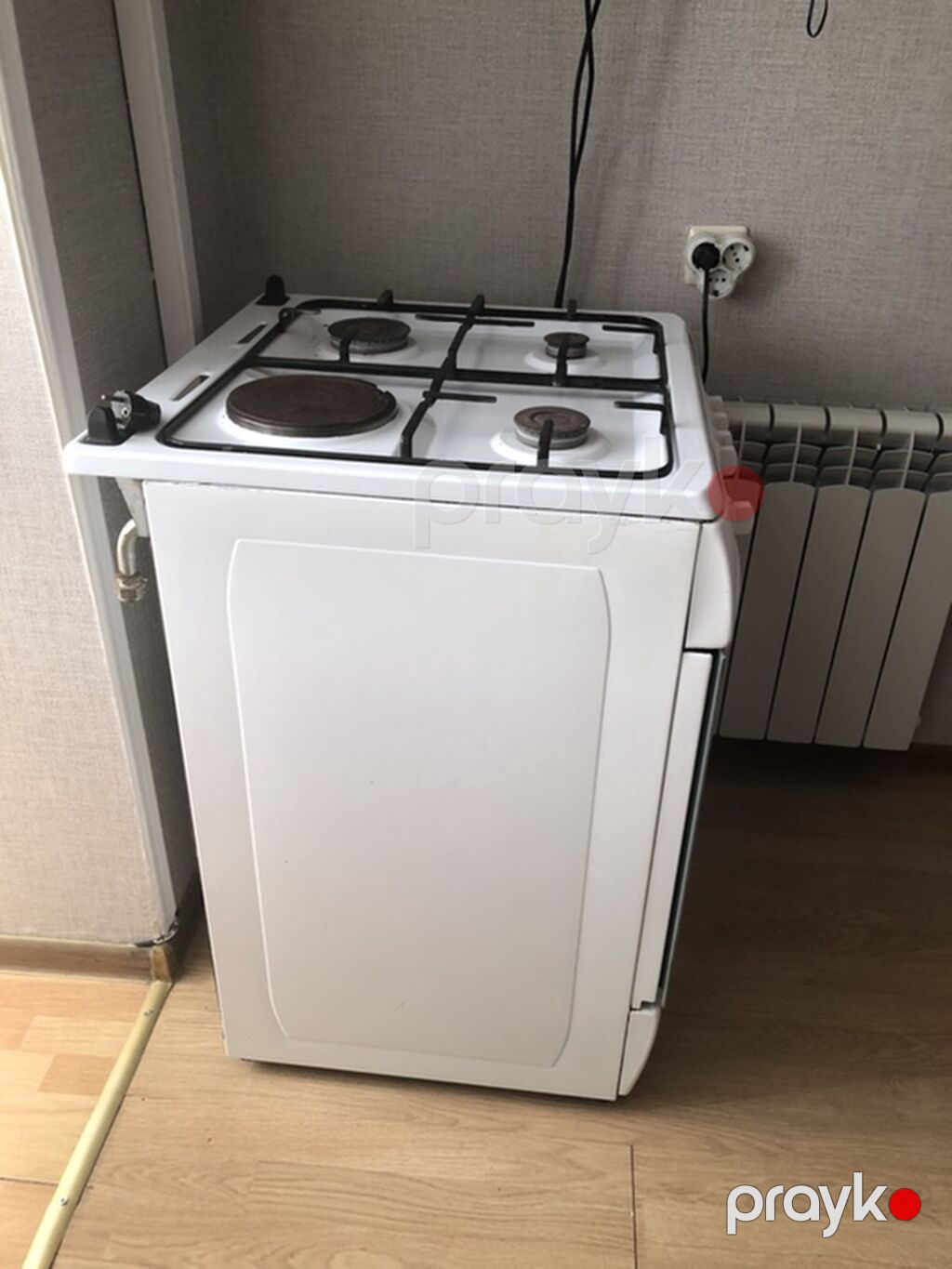 Qaz-elektrik kombi plitə - 4 gözlü üst panel: 3 qaz ocağı + 1 — Plitələr, Bakı (2)