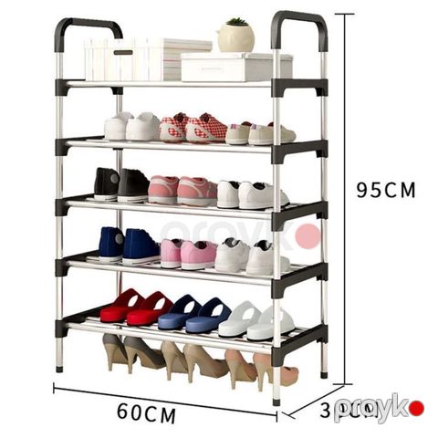 Ayaqqabı üçün rəf, metal, qara/gümüşü, 55x26x97 sm — Bakı