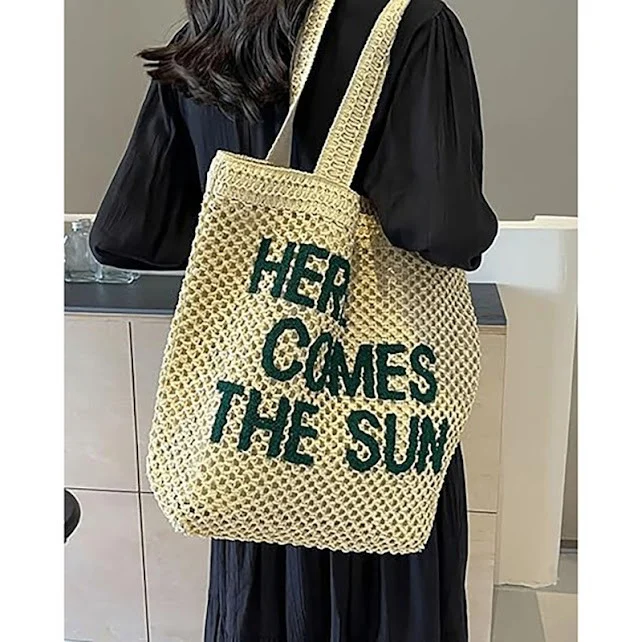 Çiyin çantası Here Comes The Sun, pambıq, bej, 30х39х14 sm — Çantalar, çamadanlar, cüzdanlar, Bakı (2)