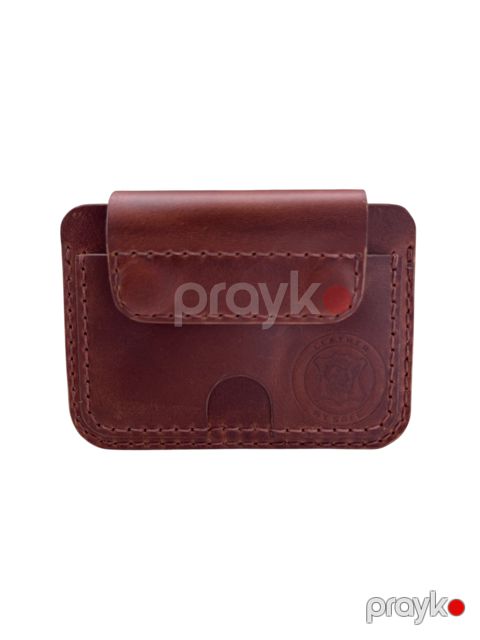 Vizit kart qabı 2309196, qəhvəyi, dəri, 10x8 sm