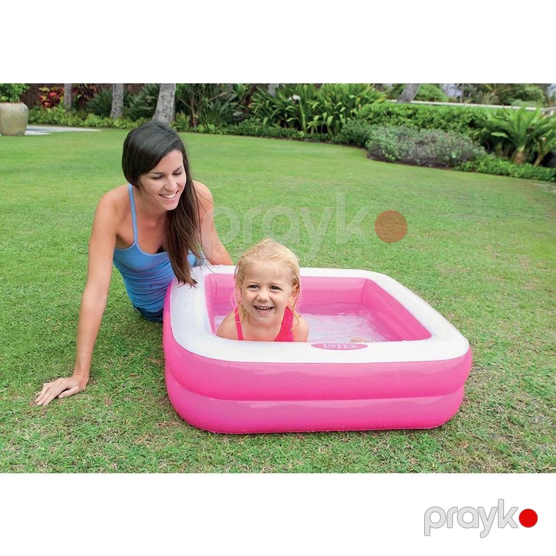 Uşaqlar üçün şişmə hovuz Intex 57TX57100P, çəhrayı, 85x85x23 sm, 57 l — Hovuzlar, Bakı (2)