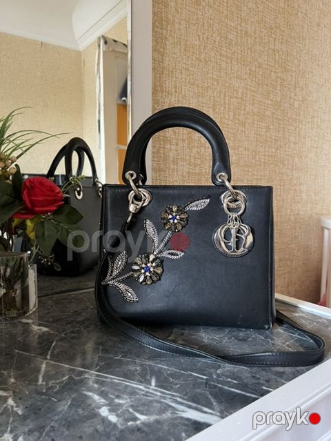 Orijinal Christian Dior Lady Dior çanta - Material: qara rəngli — Bakı