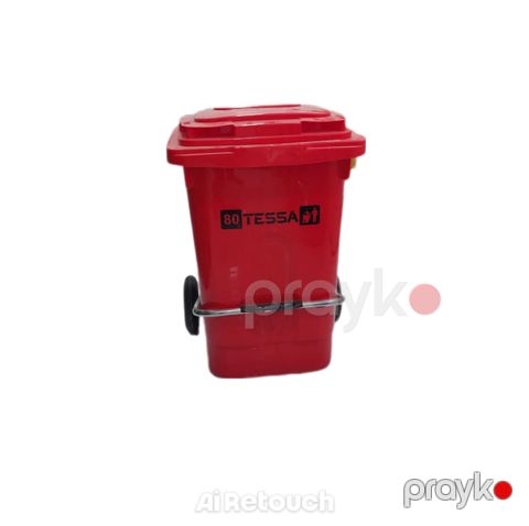 Zibil qabı Tessa, pedallı və təkərli, 80 l, qırmızı — Bakı
