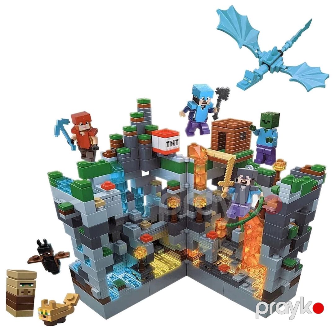 Konstruktor Renzaima Minecraft 682 "Boz qalaya hücum" işıqlı, plastik, 858 hissə, 58x38x6 sm, 10+ yaş — Mallar, Bakı (3)