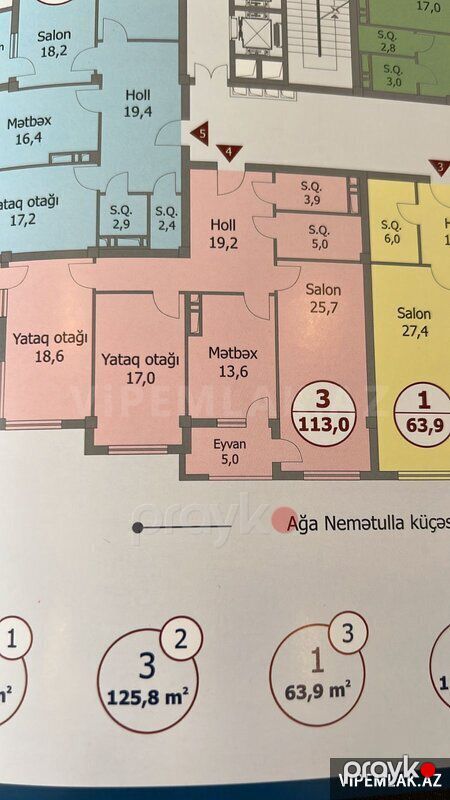 Nərimanov rayonunda 3 otaqlı Yeni tikili Satılır, 113 m² — Mənzil, Bakı (2)