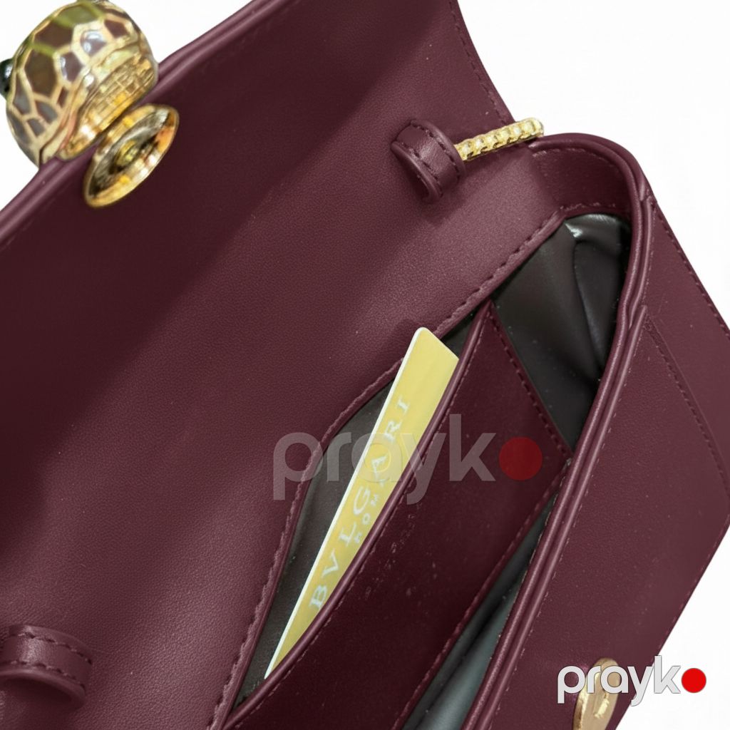 Bvlgari Serpenti Forever – Bordo Dəri Çanta 20 sm — Çantalar, çamadanlar, cüzdanlar, Bakı (4)
