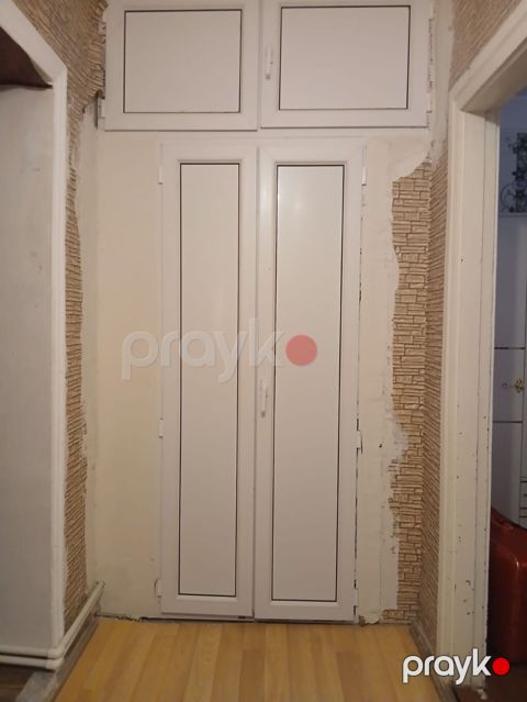 Ağ rəngli PVC qapı-pəncərə dəsti - Material: PVC profil, şüşəsiz — Salyan