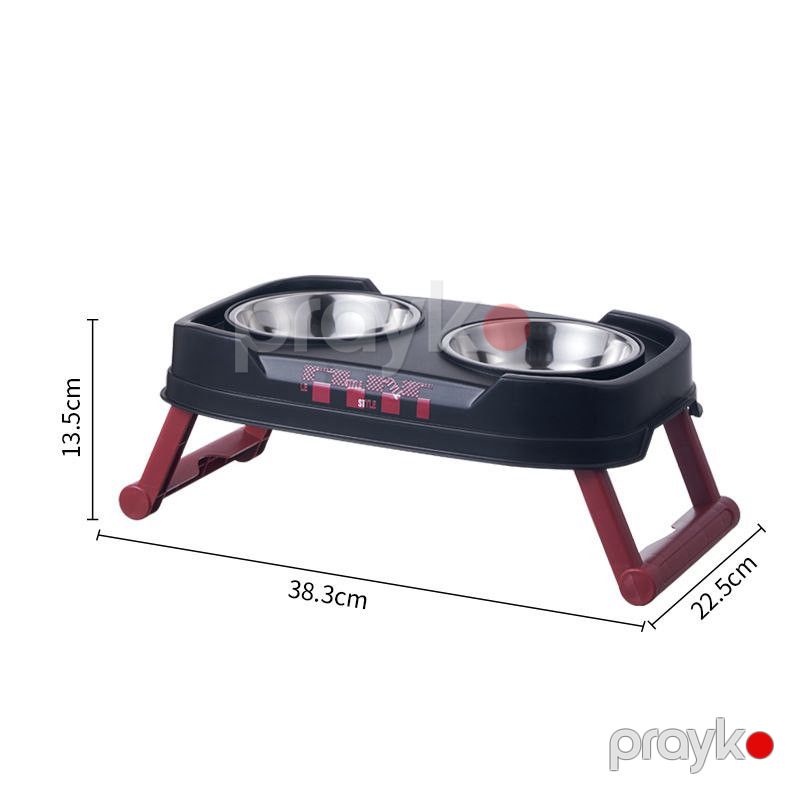 Pişiklər və itlər üçün yem və su qabı dəsti M03, plastik/polad, qara, 500 ml — Mallar, Bakı (2)