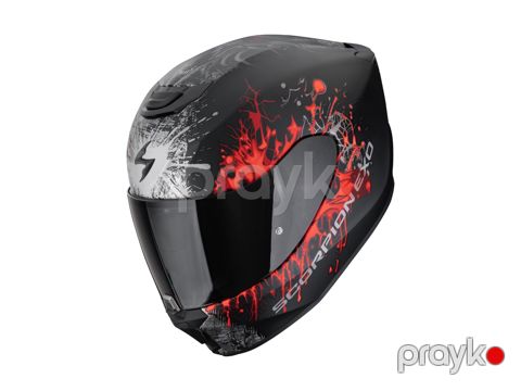 Motosikl dəbilqəsi Scorpion EXO-391 Wolf, qara/qırmızı, ölçü 2XL