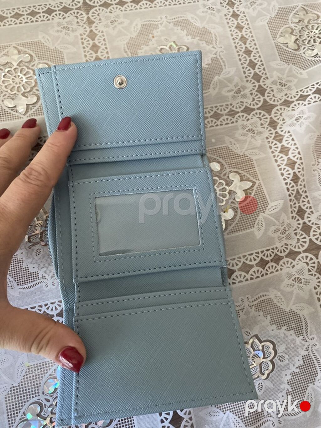 LC Waikiki mini pulqabı - Rəng: açıq mavi - Material: teksturalı — Cüzdanlar və vizit kartlıqları, Masazır (5)
