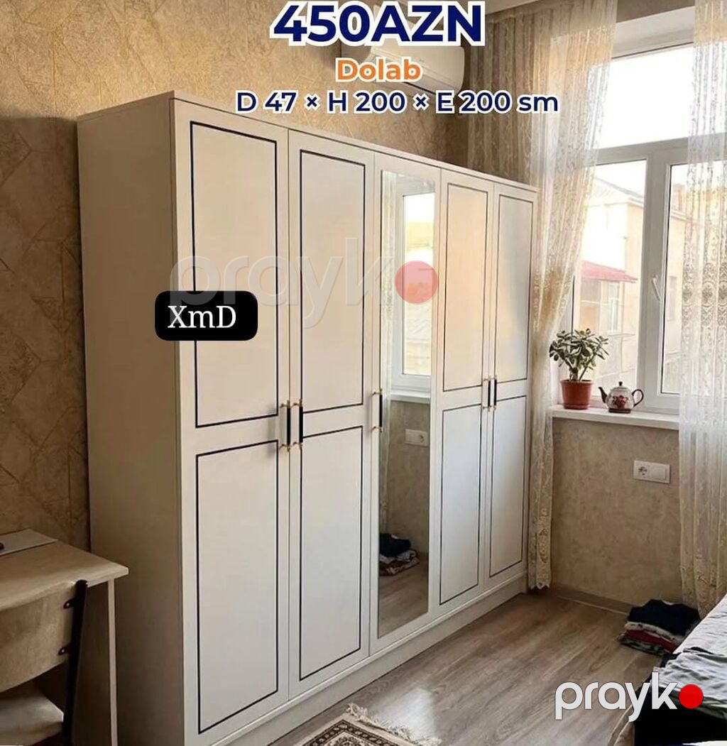 Yataq otağı üçün iri həcmli qarderob dolabları - Model: 6 qapılı — Şkaflar, Bakı (5)