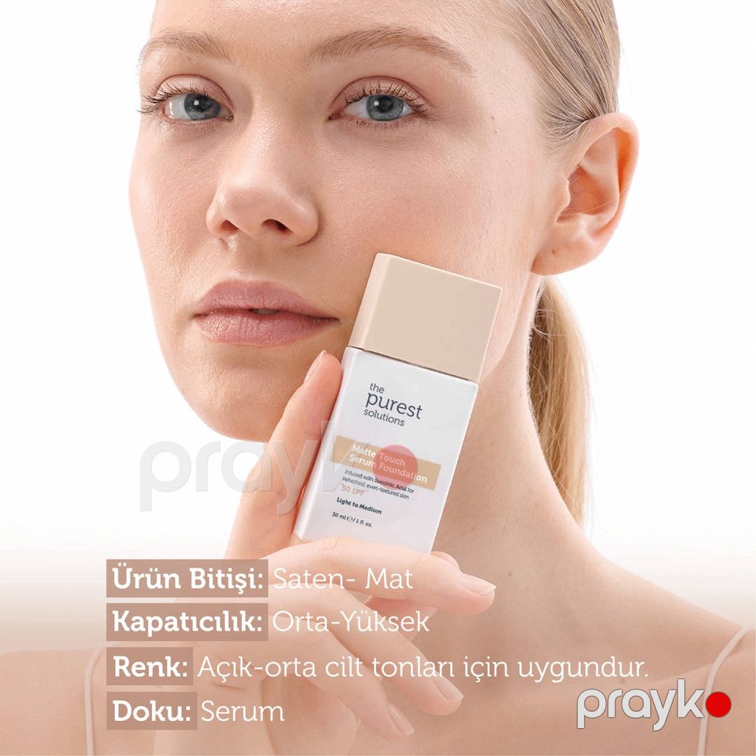 Tonal krem The Purest Matte Touch Serum Foundation Light to Medium 30 ml - 8684990000107 — Mallar, Bakı (3)