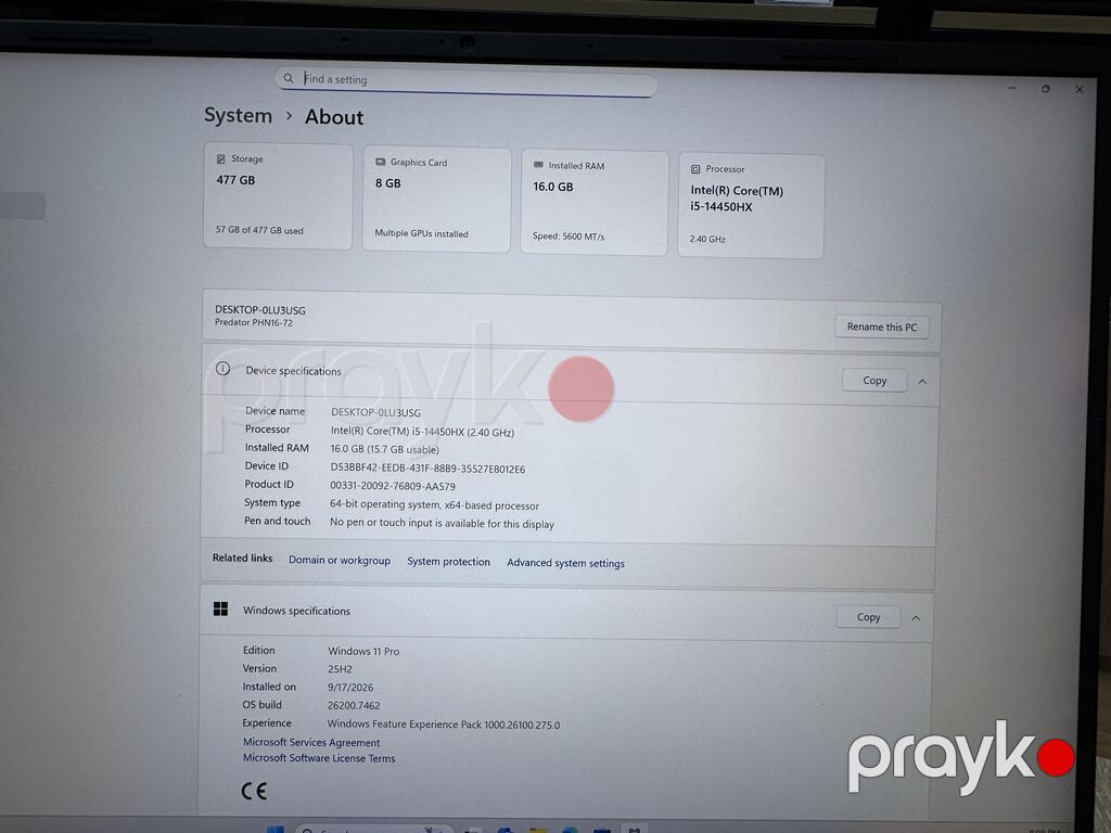 İşlənmiş Acer Predator, 16 Intel Core i5, 512 GB, Ünvandan götürmə, Ödənişli çatdırılma, Rayonlara çatdırılma — Acer, Bakı (10)