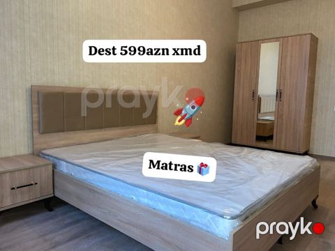 Yataq otağı mebel dəsti Tərkibi: - 2 nəfərlik taxta çarpayı, yumşaq — Digah