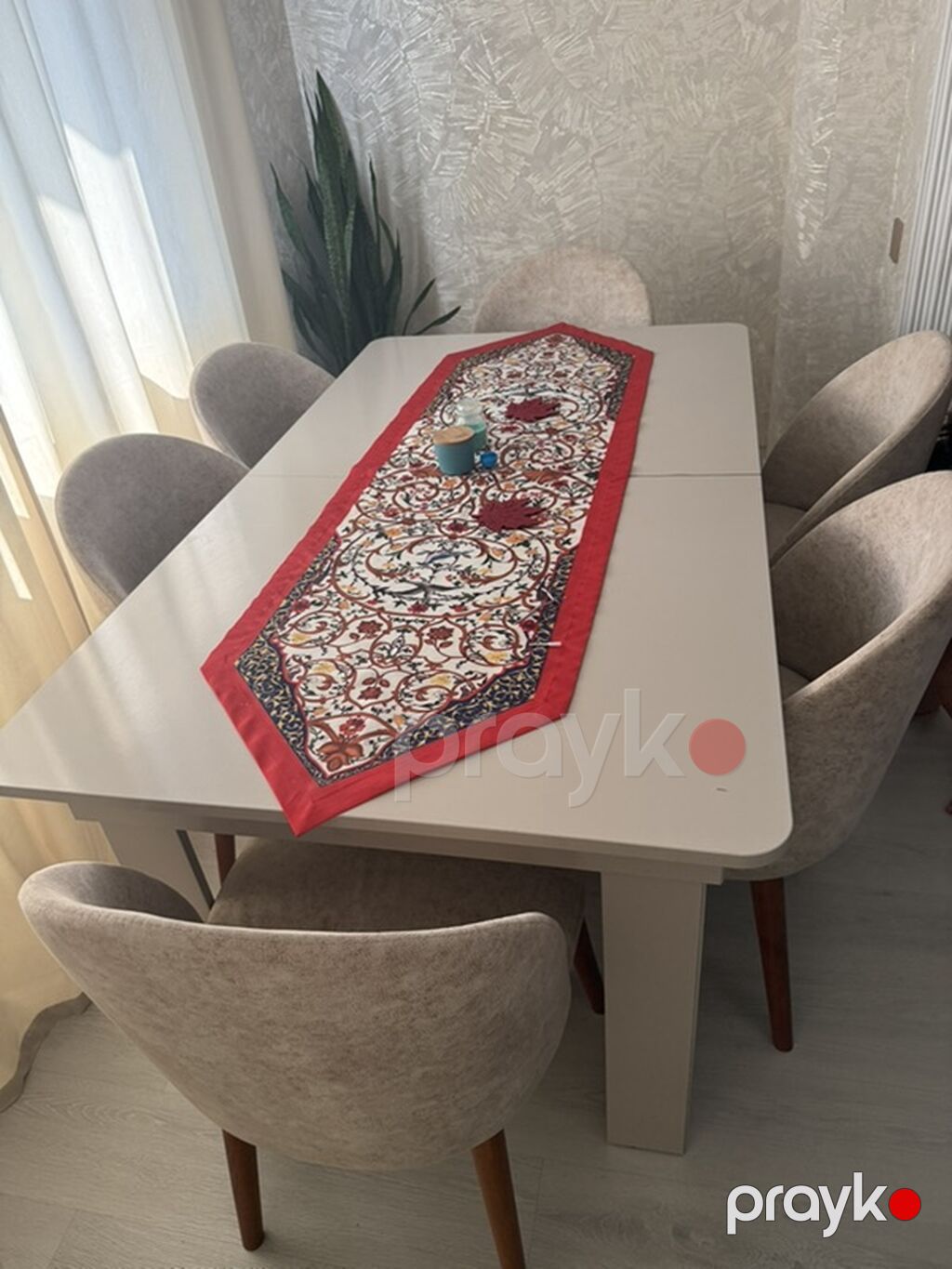Yemək otağı üçün masa və 6 ədəd stul dəsti,ideal vəziyətdə heçbir əzik — Masalar və stullar, Bakı (3)