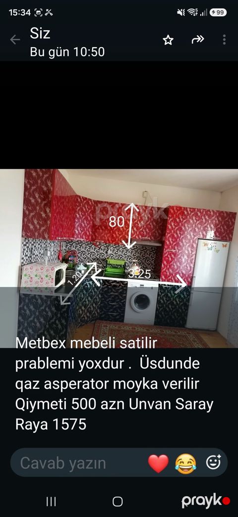 Mətbəx mebeli satılır. Qırmızı/parlaq fasadlı künc dəstidir. Ölçülər — Sumqayıt