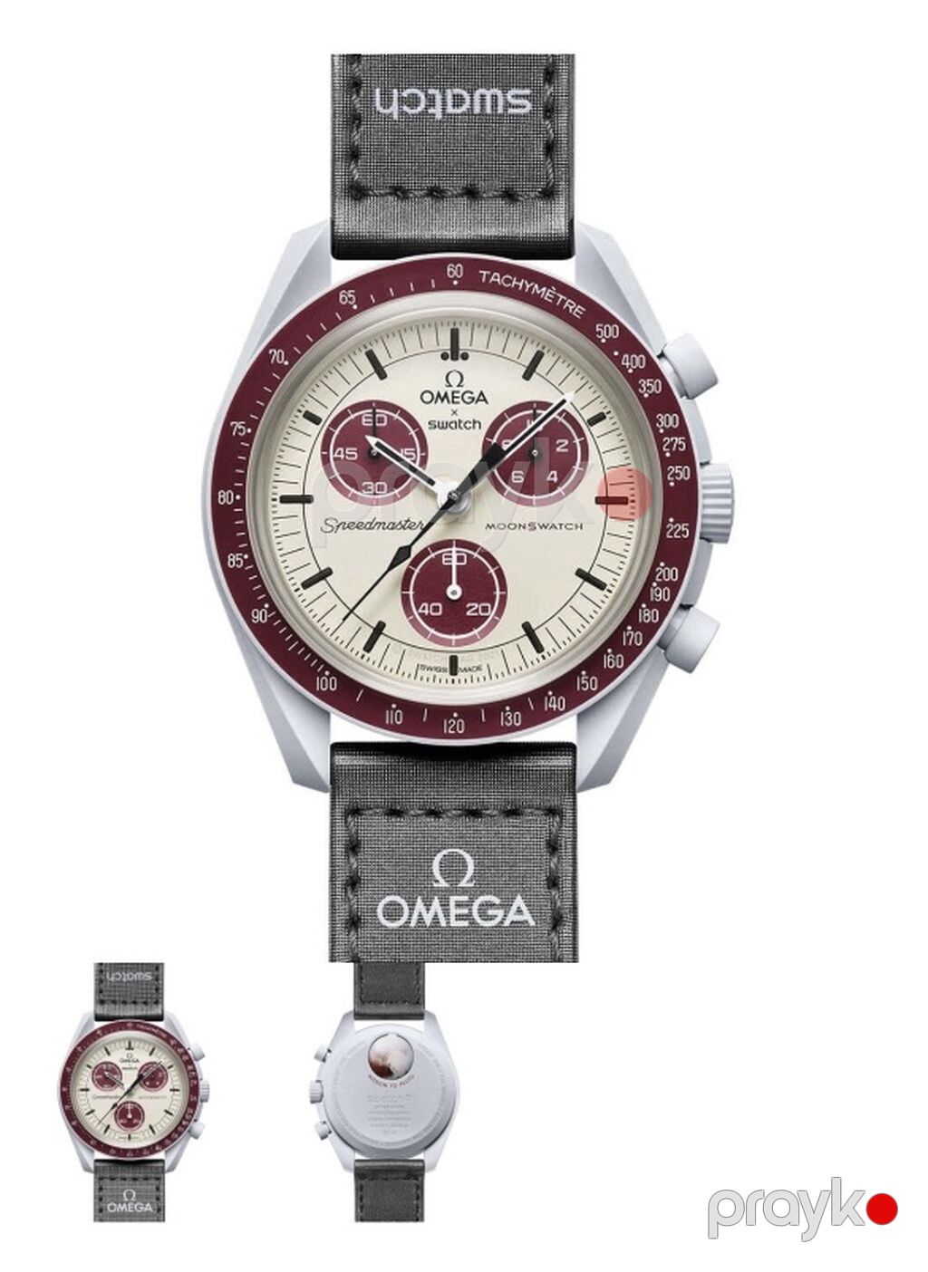 Omega x Swatch Speedmaster MoonSwatch dizaynlı qol saatı. Saat krem — Qol saatları, Bakı (5)