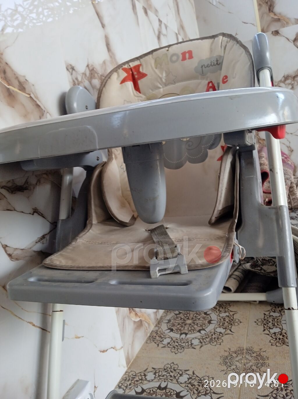 Uşaq yemək kreslosu 30m.satilir. - Rəng: boz/ağ - Tənzimlənən — Qidalandırma stulları, Digah (2)