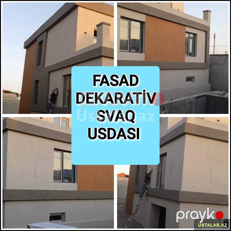 Fasad Dekorativ Svaq Matriyal Daxildir — Təmir xidmətləri, Bakı (5)