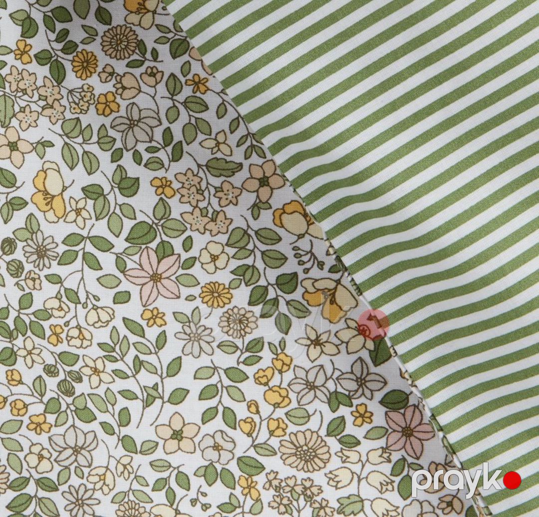 Yataq dəsti Jysk Josefıne, yorğan üzü 140x200 sm, yastıq üzü 50x70/75 sm, bir yarım, pambıq, yaşıl — Mallar, Bakı (2)