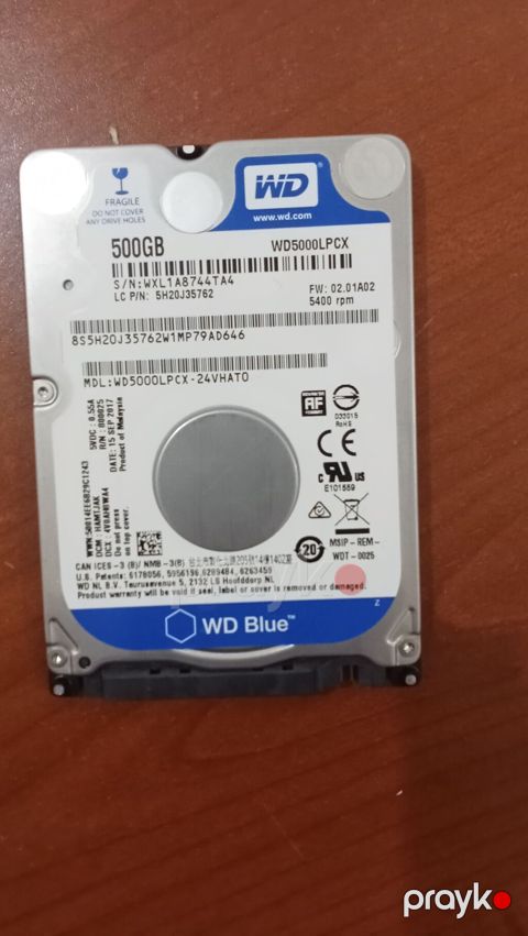 Hdd/wd 500 GB az işlənib, noutbuk üçün, sağlamlıq 100% Satılan kimi — Bakı
