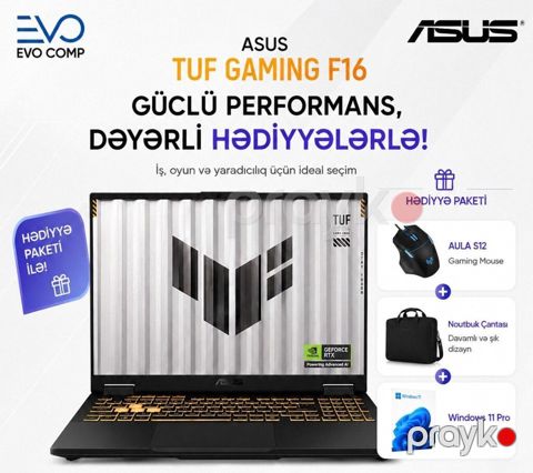 Noutbuk ASUS TUF Gaming F16 FX608JMR-RV037 90NR0NB1-M002S0 i7-14650HX — Bakı