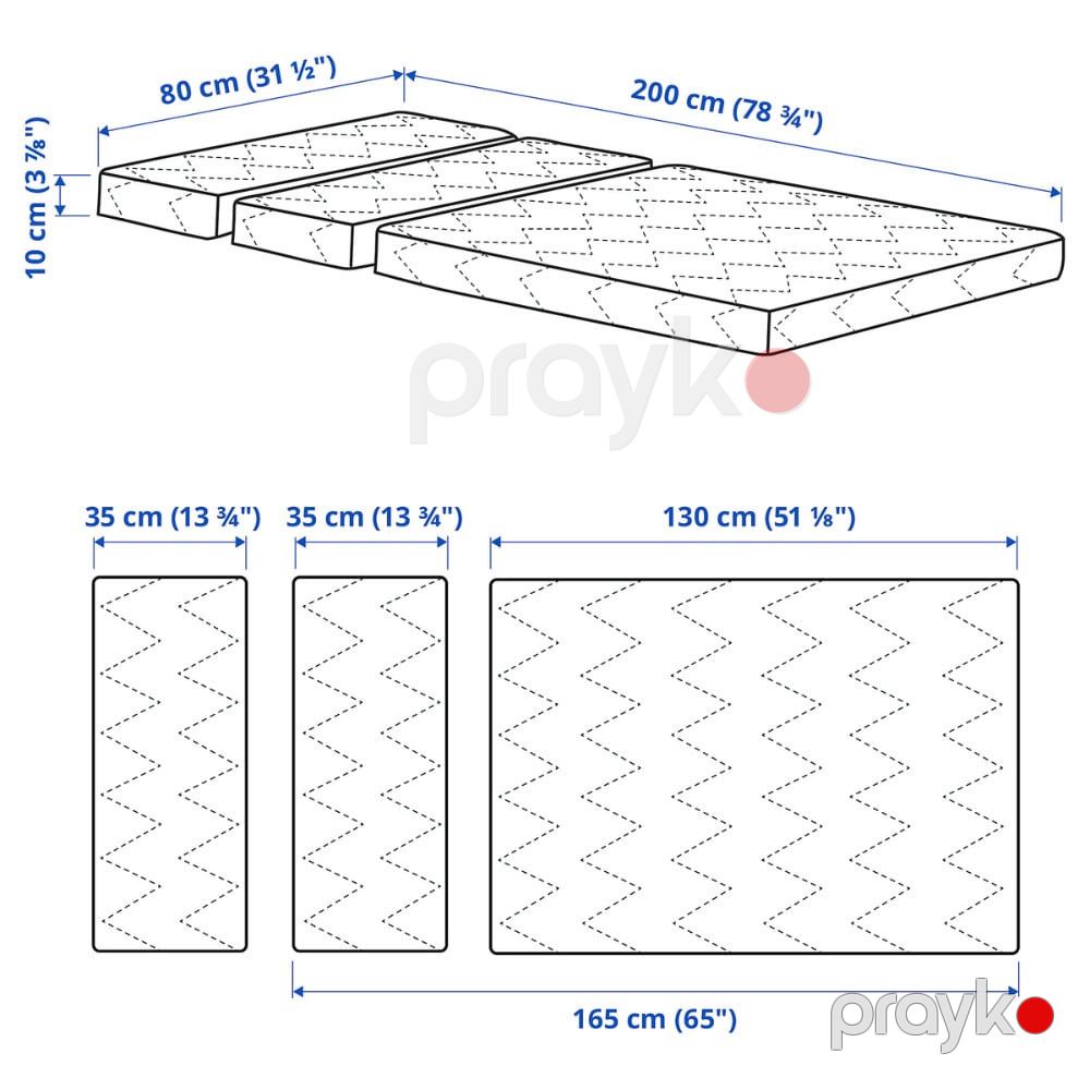 Uşaq döşəyi IKEA Vımsıg, 80x200 sm, poliuretan köpük — Mallar, Bakı (2)