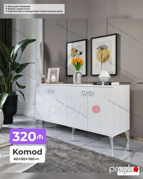 Komod – 40×90×160 sm - Material: 18 mm laminat - Rəng seçimi — Bakı