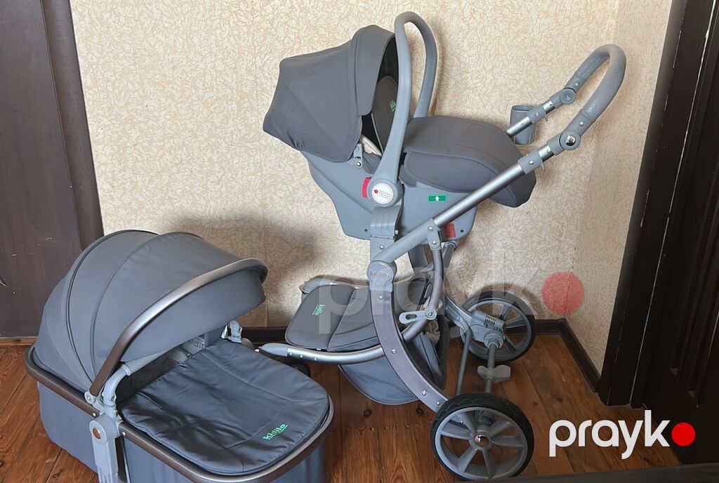 Kidilo 3‑ü 1‑də uşaq arabası dəsti - Rəng: boz/gri - Komplekt: şassi — Arabalalar, Bakı (2)