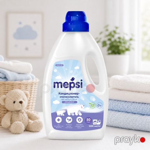 Uşaq paltarları üçün yumşaldıcı gel Mepsi konsentratı şaxtalı Təravət 1000 ml — Bakı