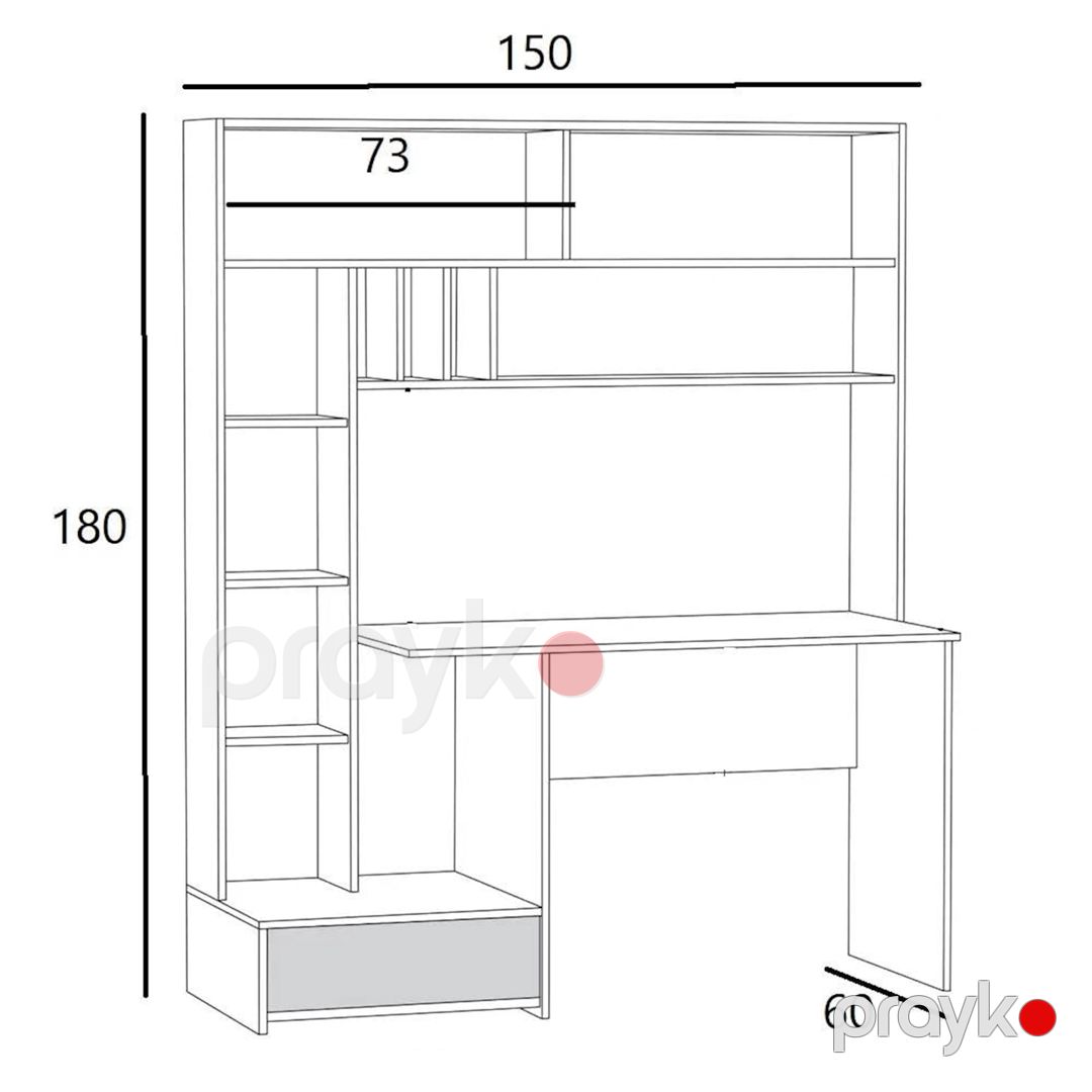 Yazı masası 3563_M2StolFullBagsWhvot Ağ/Votan, Ldsp, 180x60x150 sm — Mallar, Bakı (2)