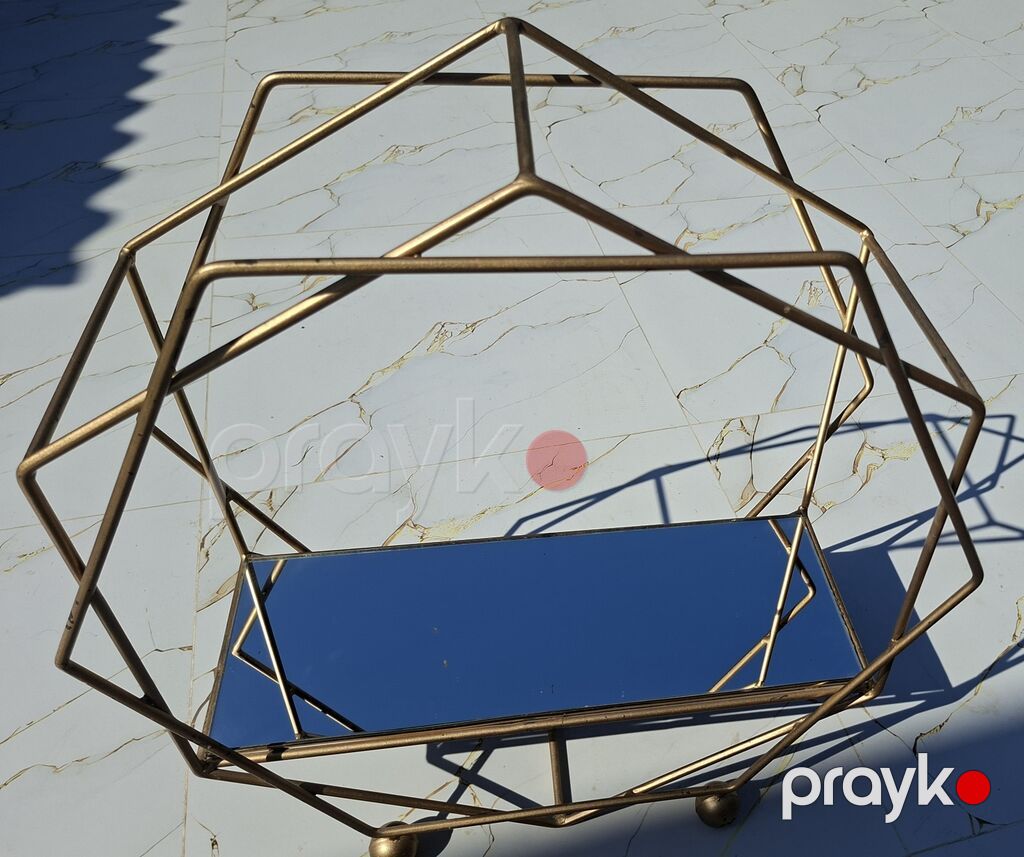 Metall dekorativ stend – geometri̇k dizayn - Material: metal karkas — Salon mebeli, Digah (2)