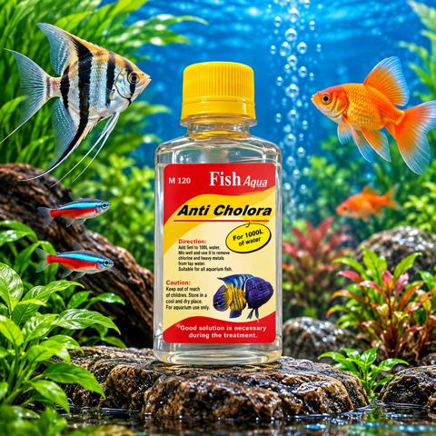 Suda olan xlor əleyhinə maye Fish Aqua Anti Chlora şirin su balıqları üçün 130 ml — Bakı