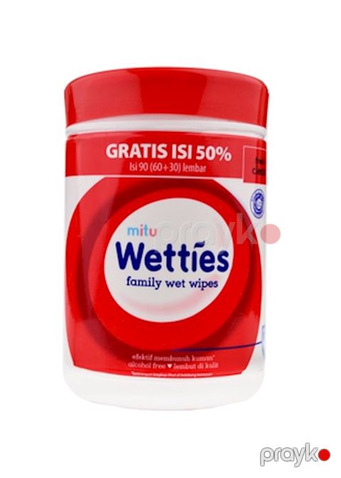 Nəm salfetlər plastik qutuda Mitu Baby Wetties Family Wet Wipes Fresh Clean Bottle 90 ədəd — Bakı