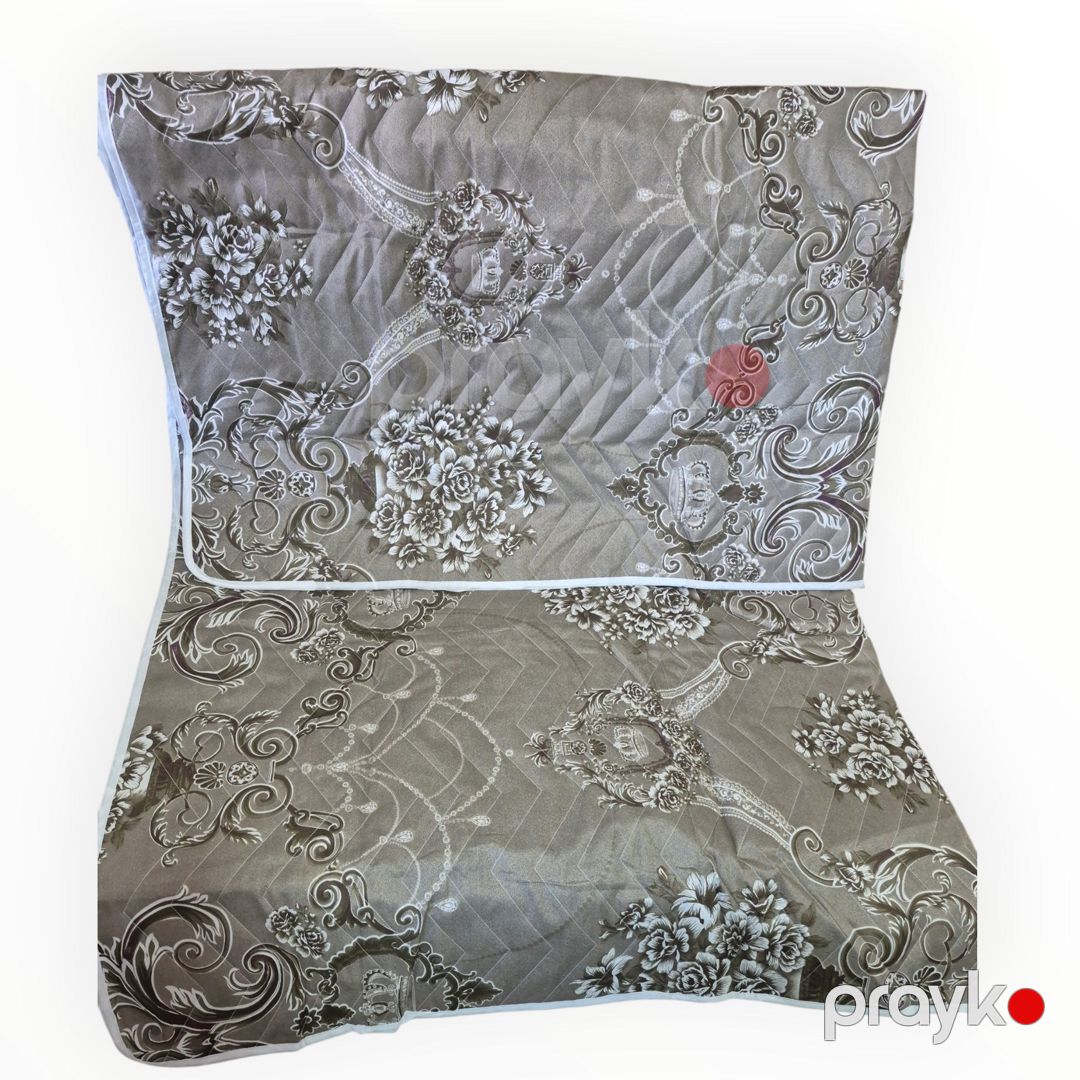 Örtük və yastıq üzü dəsti, ikinəfərlik, 220x230 sm, 50x70 sm, polikotton, açıq qəhvəyi — Mallar, Bakı (2)
