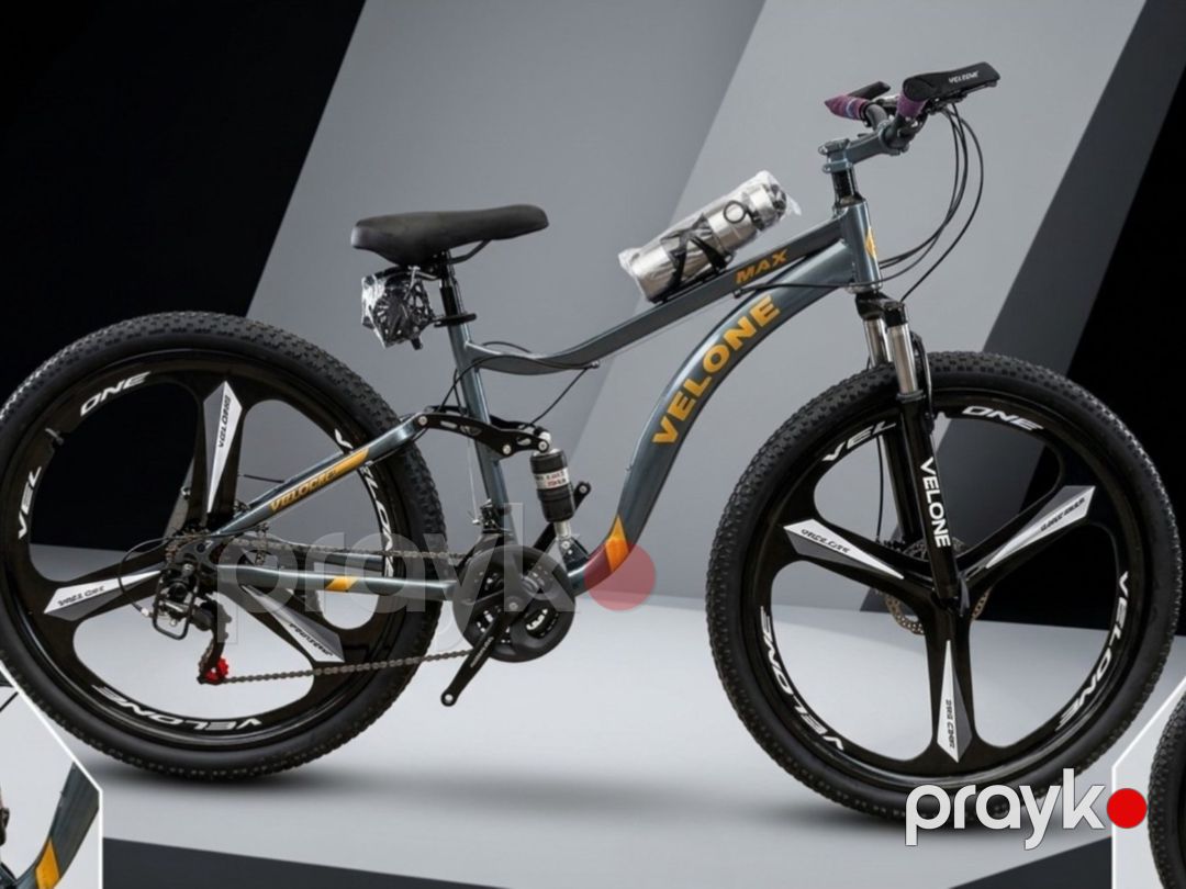 Dağ velosipedi Velocruz 2 amartizatorlu AMG disk MTB 24, boz — Velosipedlər, Bakı