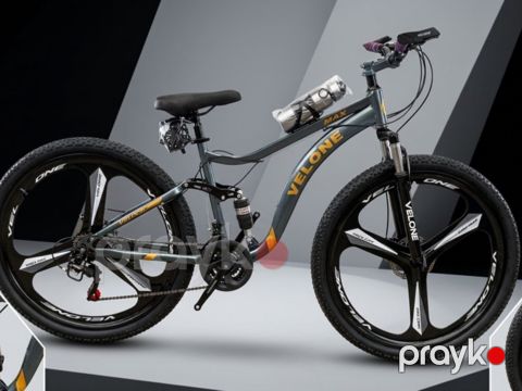 Dağ velosipedi Velocruz 2 amartizatorlu AMG disk MTB 24, boz — Bakı