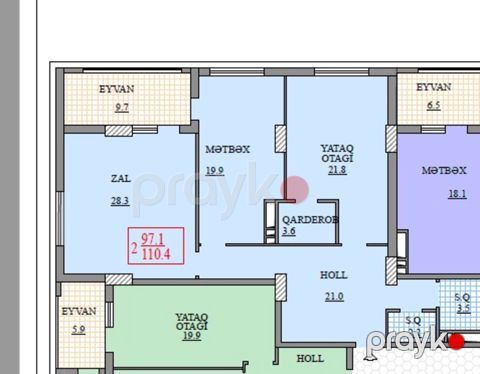 Satılır 2 otaqlı yeni tikili 110 m² — Bakı