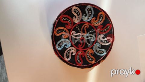 Milli naxışlı papaq – əl işi Araxçın - Material: qalın parça/keçə — Bakı