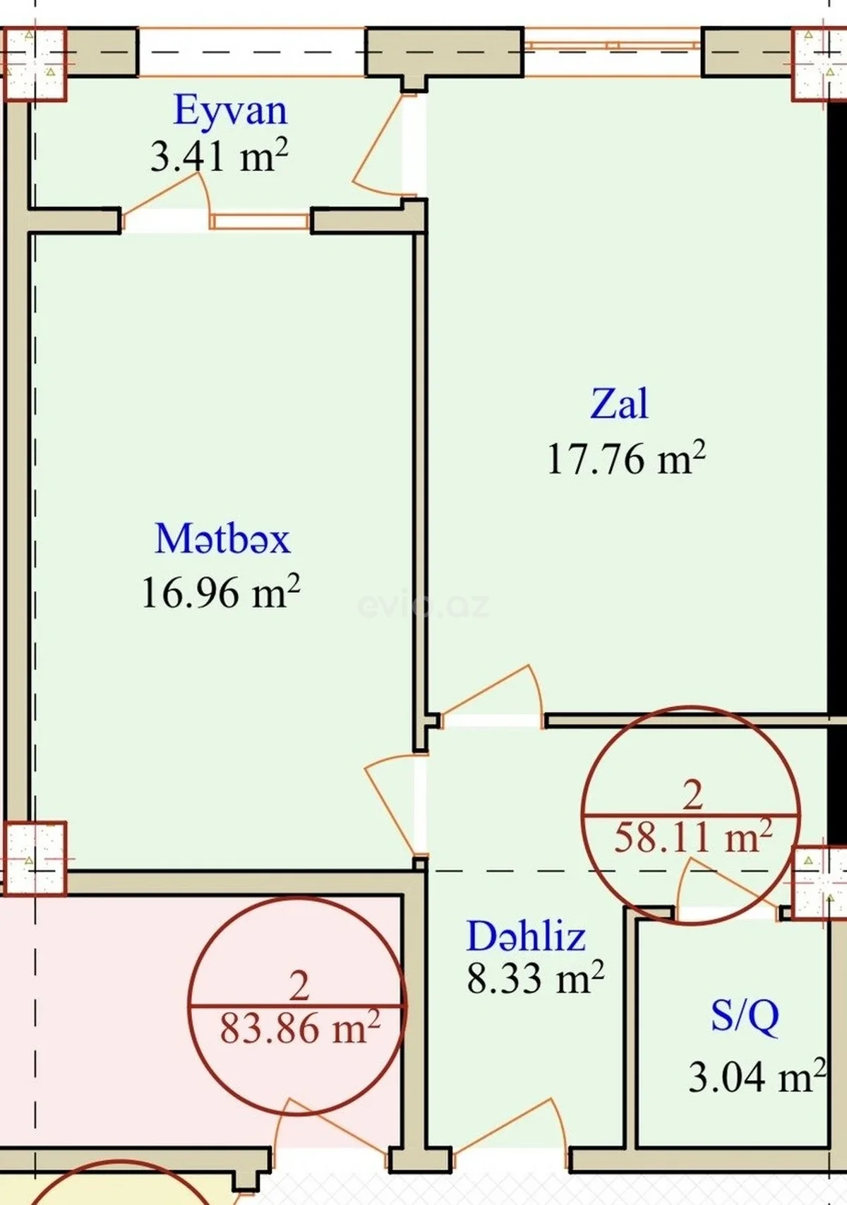 2 otaqlı mənzil satılır Ramana qəsəbəsində — Mənzil, Bakı (5)