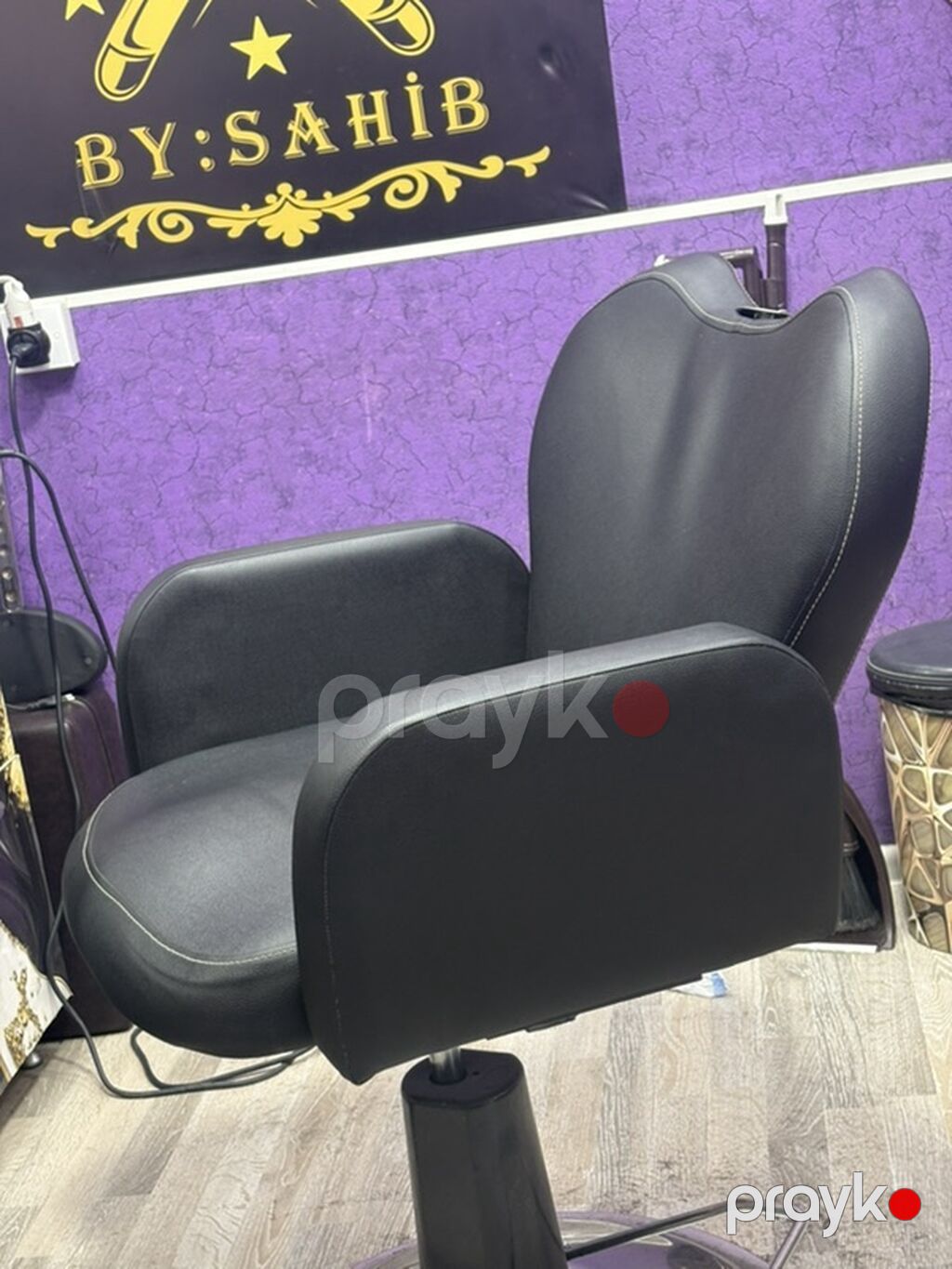 Bərbər/kosmetoloji kreslo - Rəng: qara - Material: asan təmizlənən — Kreslo, Xırdalan (3)