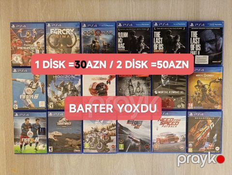 1disk =30azn/ 2disk =50azn/ Mağaza deyil Qiymətə görə və s. boşuna